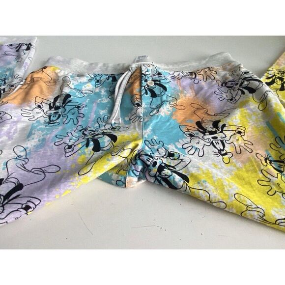 Disney Parks Men's Sz L Splatter Goofy Jogger Lounge Pants Elastic Drawstring - Picture 2 of 16